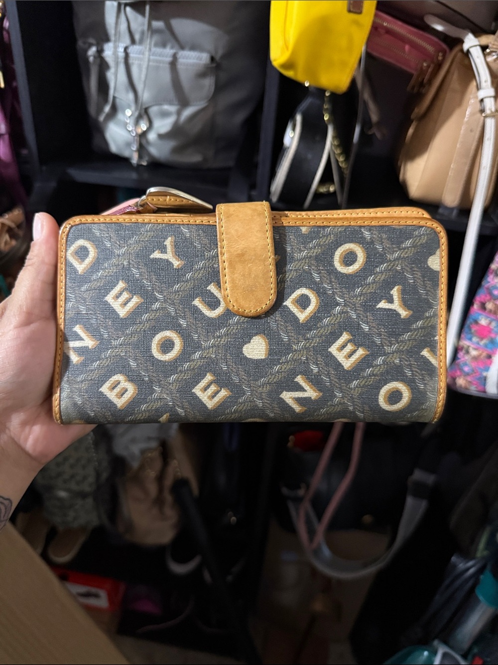 Dooney & Bourke Vintage Wallet W/ Heart Charm